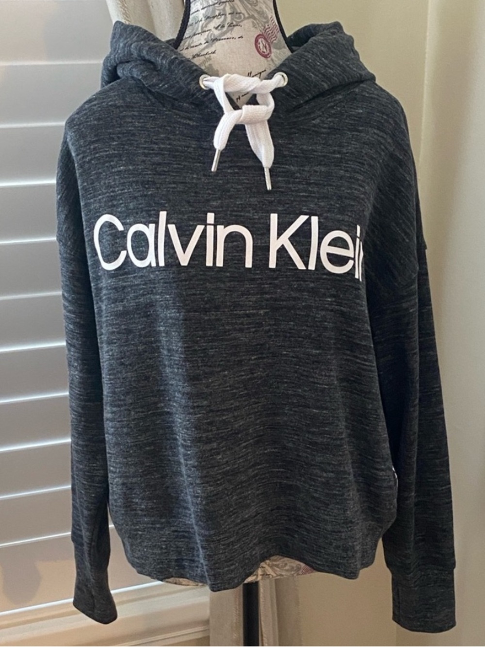 Calvin Klein Performance Charcoal Logo Hooded Sweatshirt - Picture 7 of 9